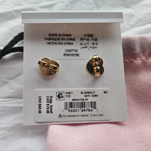 Kate Spade Brighten Up Green and Blue Flower Earrings - Picture 2 of 3